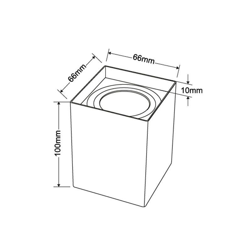 Spot Sobrepor Nordecor Loyo Quadrado 1L MR16 Branco 66x66x100mm 6952