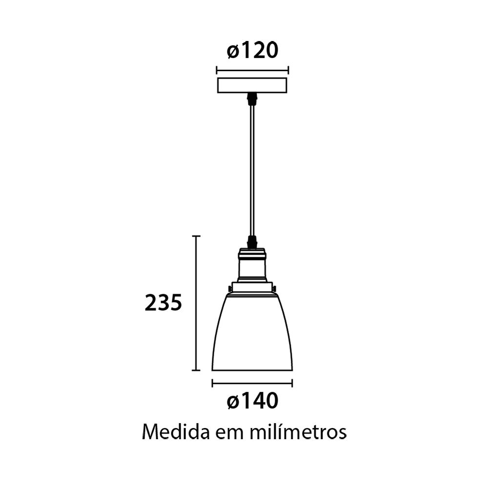 Pendente Blumenau Soho Dome Vidro Ambar 1L E27 Ø140x235mm 89021102-1
