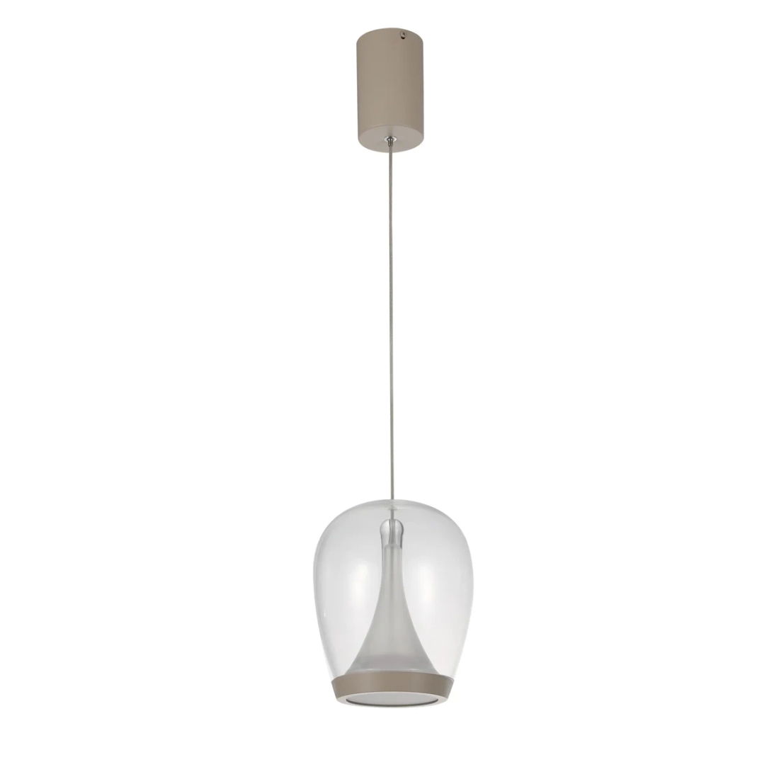 Pendente Casual Light Studioluce Zug Transparente e Areia II 15 watts 2700K Ø180x220mm PD1893AD