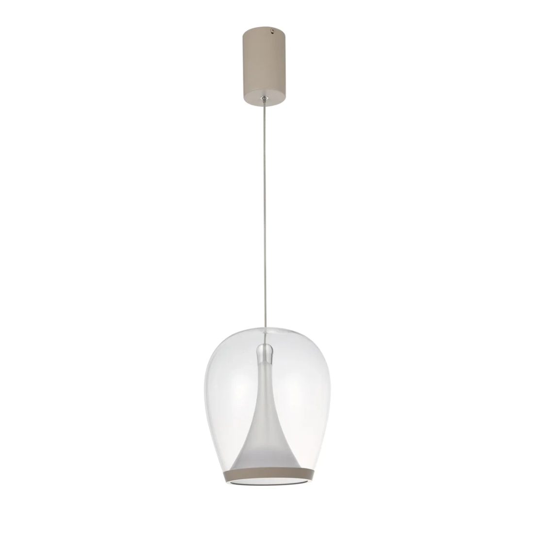 Pendente Casual Light Studioluce Zug Transparente e Areia II 20 watts 2700K Ø250x300mm PD1894AD