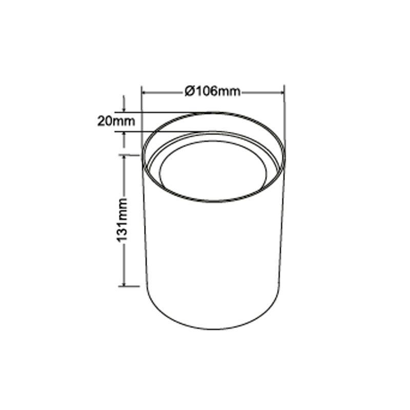 Spot Sobrepor Nordecor Loyo Redondo 1L PAR20 Preto Ø106x131mm 6949