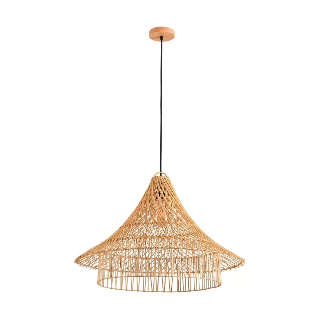 Pendente Skylight Ôtaki Rattan 1L E27 Ø600x400mm Cabo 3 metros SKY-4068