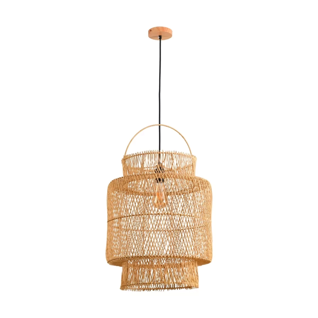Pendente Skylight Ôtaki Rattan 1L E27 400x500mm Cabo 3 metros SKY-4065