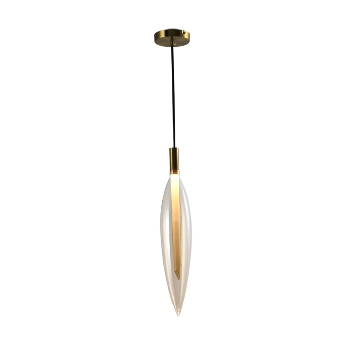 Pendente Skylight Pencil Dourado e Vidro Transparente 4 watts 3000K Bivolt Ø77x430mm SKY-4096TP