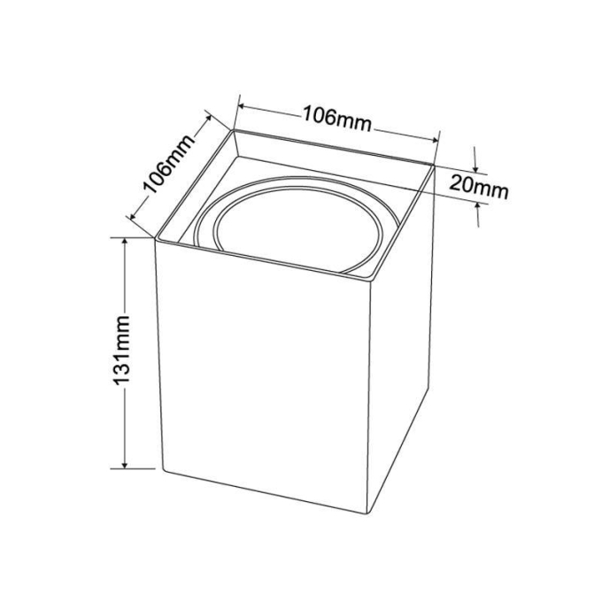 Spot Sobrepor Nordecor Loyo Quadrado 1L PAR20 Branco 106x106x131mm 6956