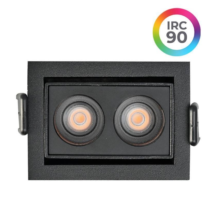 Embutido Nordecor Downlight Powerus Direcionável 2 Focos 4 watts Preto 4000K IRC90 38° Bivolt 70x52x46mm 6787