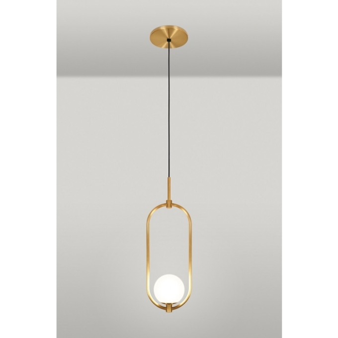 Pendente TKS Ayla P Globo Leitoso Ø100mm 1L G9 100x150x2000mm 1701