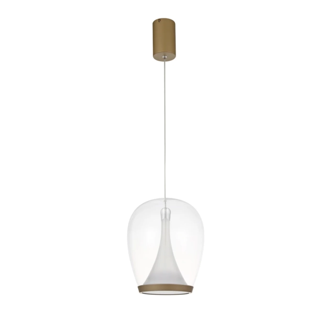 Pendente Casual Light Studioluce Zug Transparente e Oliva II 20 watts 2700K Ø180x220mm PD1894OL