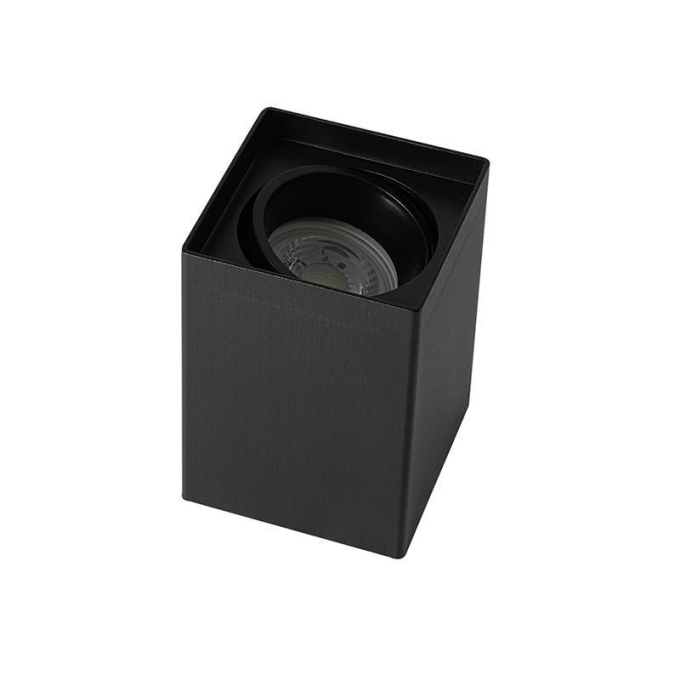 Spot Sobrepor Nordecor Loyo Quadrado 1L MR16 Preto 66x66x100mm 6953