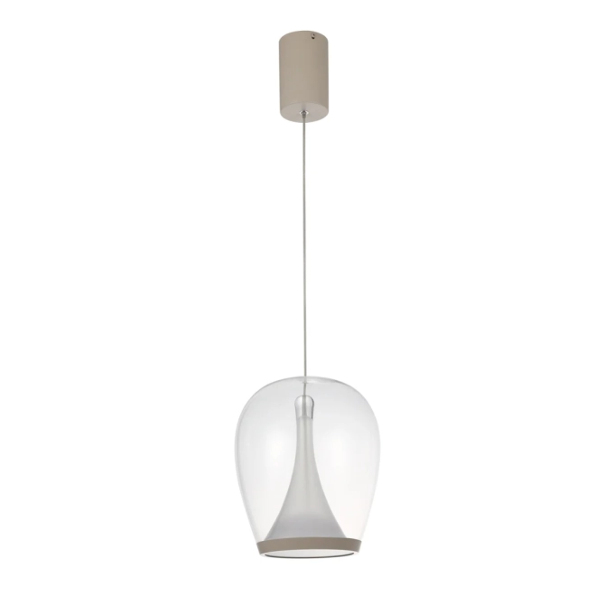Pendente Casual Light Studioluce Zug Transparente e Areia II 20 watts 2700K Ø250x300mm PD1894AD