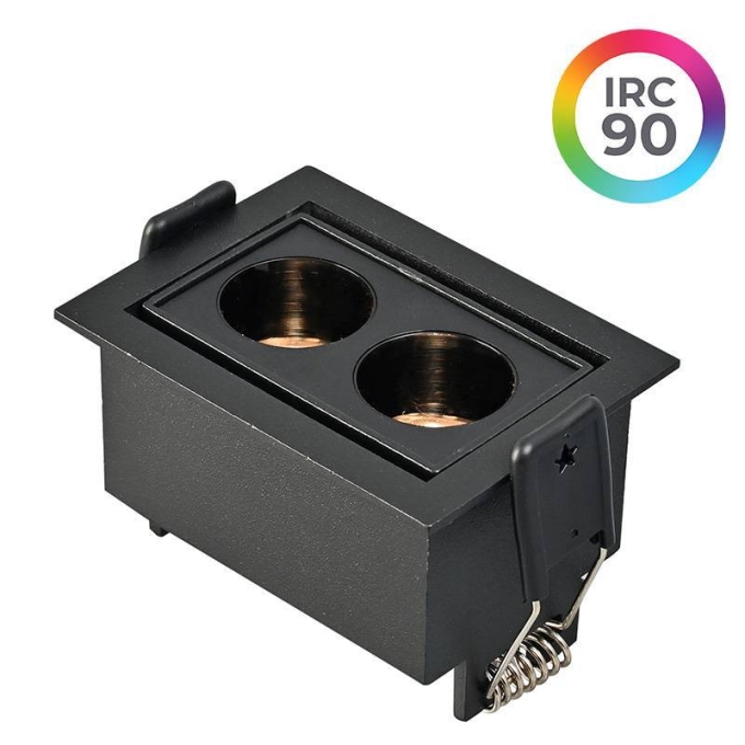 Embutido Nordecor Downlight Powerus Direcionável 2 Focos 4 watts Preto 4000K IRC90 38° Bivolt 70x52x46mm 6787