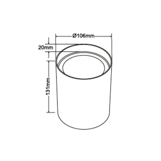 Spot Sobrepor Nordecor Loyo Redondo 1L PAR20 Preto Ø106x131mm 6949