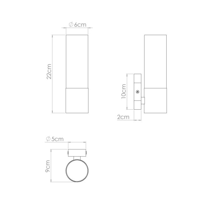 Arandela Golden Art Parr Led Integrado 200x60x90mm P2466-1L