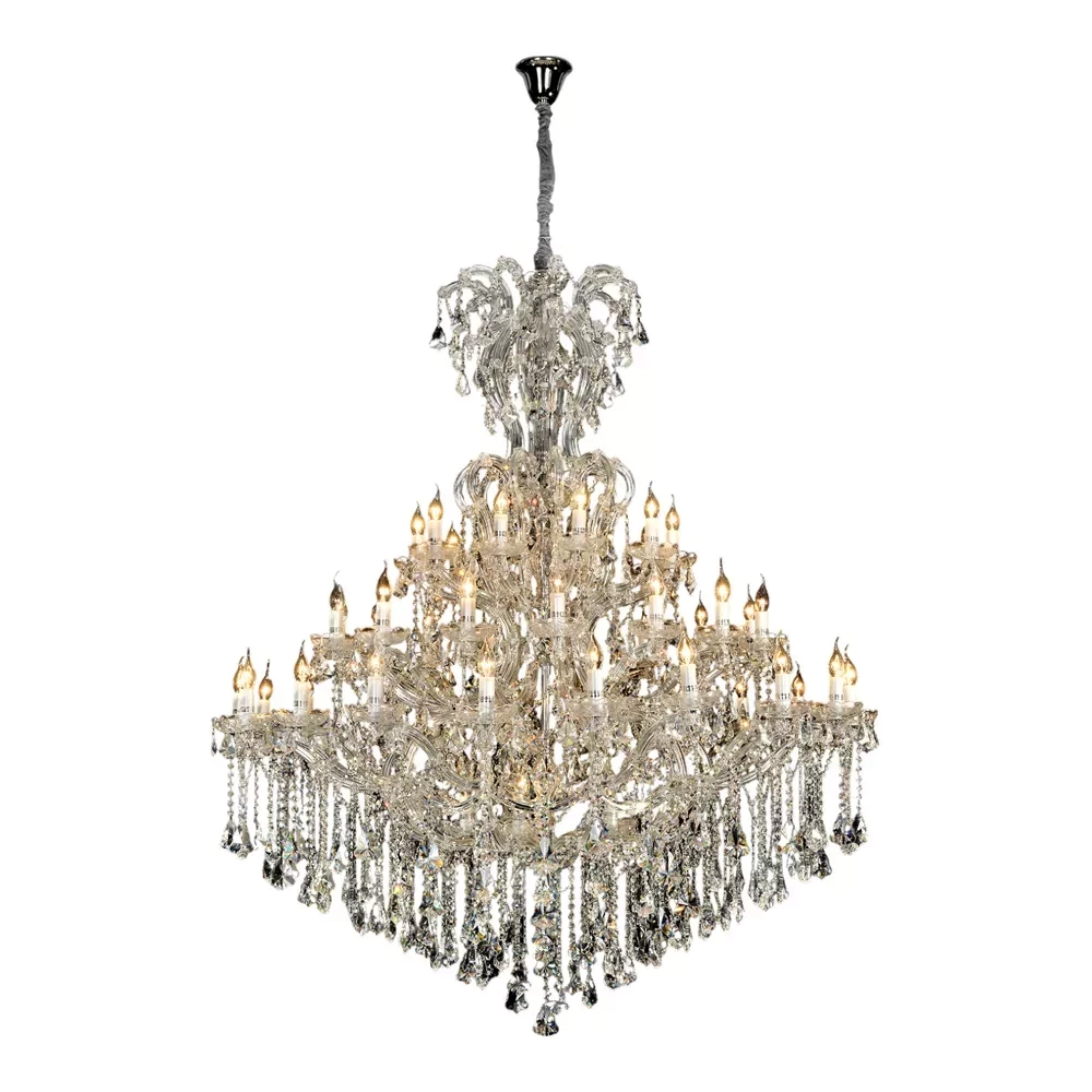 Lustre Sindora Metal Dourado e Cristal 50L E14 Ø1500x1800mm DCD00827