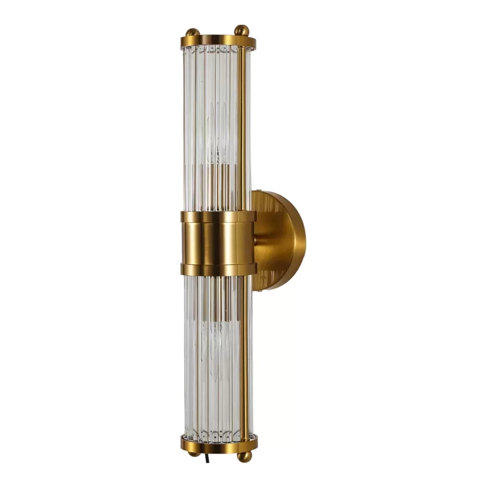Arandela Sindora Alumínio Ouro Velho e Vidro 2L E14 500x120mm DCB00278