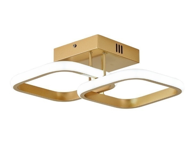 Plafon Sindora Alumínio e Silicone Dourado 22 watts 3000K/4000K/6000K 240x220mm QX05324