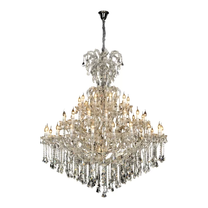 Lustre Sindora Metal Dourado e Cristal 50L E14 Ø1500x1800mm DCD00827