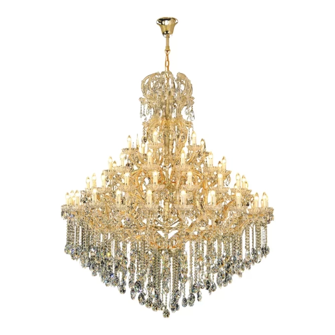 Lustre Sindora Metal Cromado e Cristal 66L E14 Ø1600x1800mm DCD00826