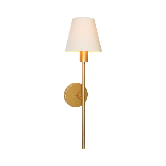 Arandela Tocheiro 1L E27 550mm Cúpula Tecido FG Iluminação 1206/1