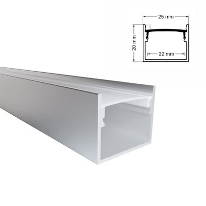 Perfil Sobrepor Alpertone Rigel 20x25mm Barra 2 Metros 700B2P / 700P2P
