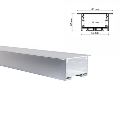 Perfil Embutir Alpertone Pollux 65x32mm Barra 2 metros 532B2T / 532P2T

