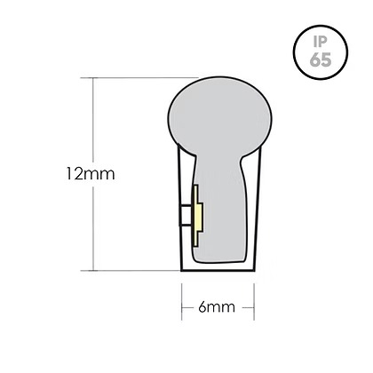 Neon Flex IP67 Alpertone Azul Claro 7,4w/mt 12V 120 leds/mt 6x12mm (Rolo 25 metros) 01486-25