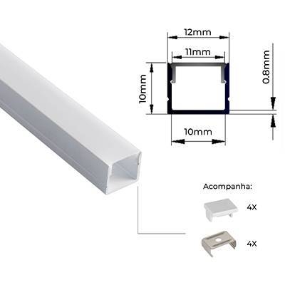 Perfil Sobrepor Nordecor Axis Branco 12x10mm Barra 2 metros 4321