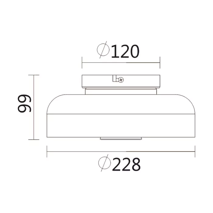 Plafon Spotline Dalli Vidro Cristal 5 watts 3000K Ø228x99mm Bivolt 1183/1