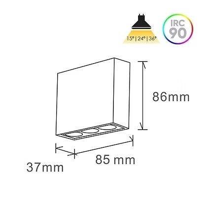 Spot Sobrepor Alpertone Vision Downlight 6 watts IRC90 Preto Bivolt 85x86x37mm
