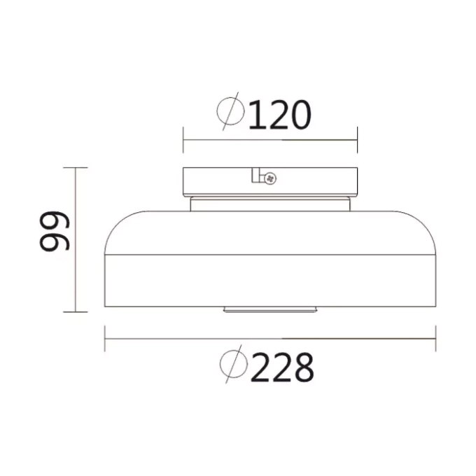 Plafon Spotline Dalli Vidro Cristal 5 watts 3000K Ø228x99mm Bivolt 1183/1