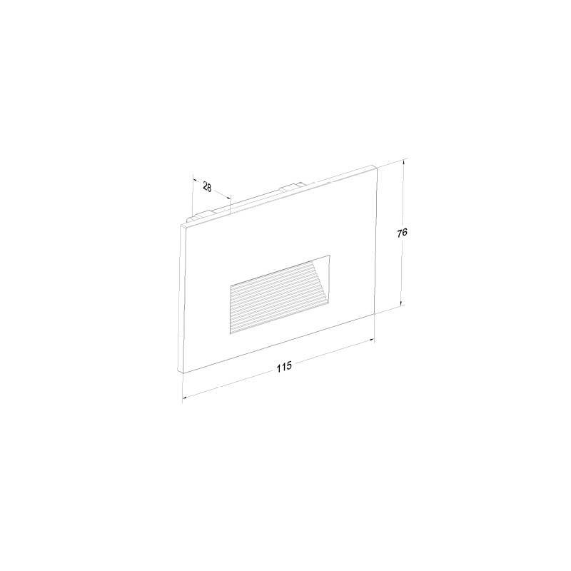 Balizador de Parede Nordecor Embutir Maja Linn Branco 2 watts IP65 3000K Bivolt 115x76x28mm 2976