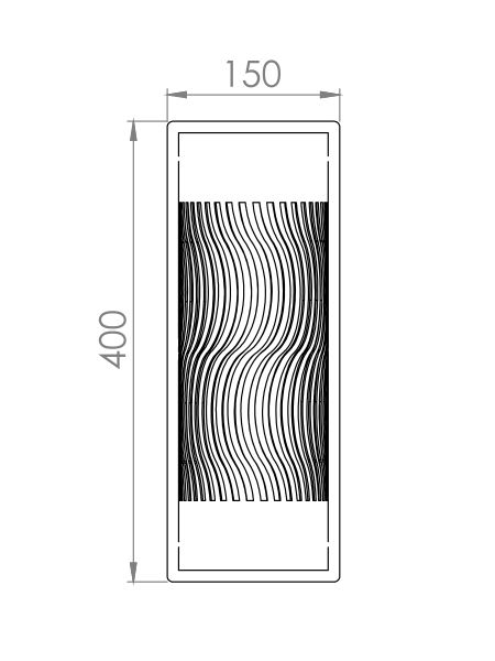 Arandela Classic Lar Ondas Longa 2L E27 400x150x105mm 1089
