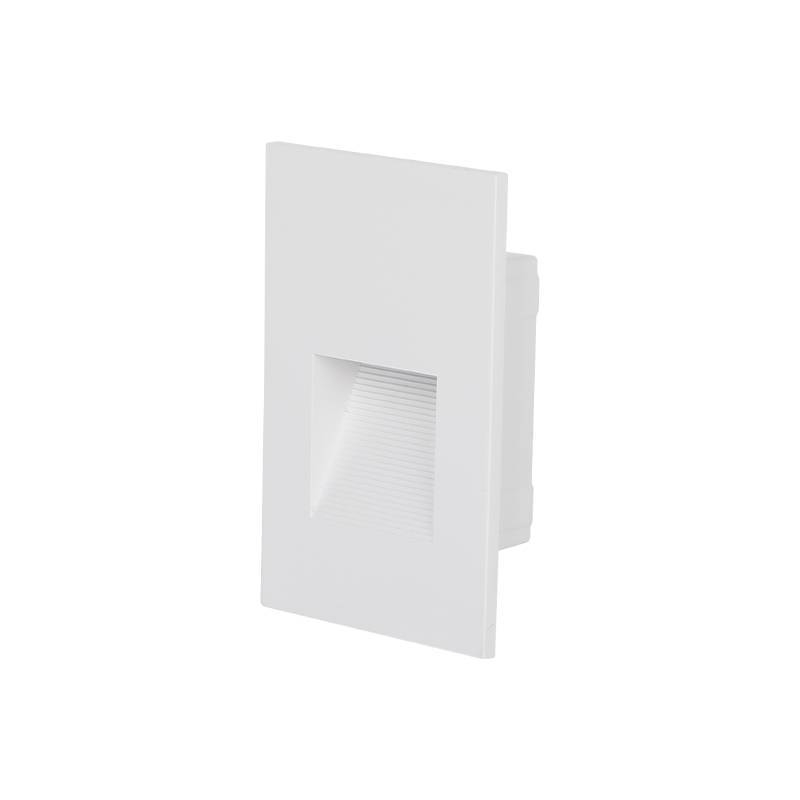 Balizador de Parede Nordecor Embutir Maja Vee Branco 2 watts IP65 3000K Bivolt 115x76x28mm 2974