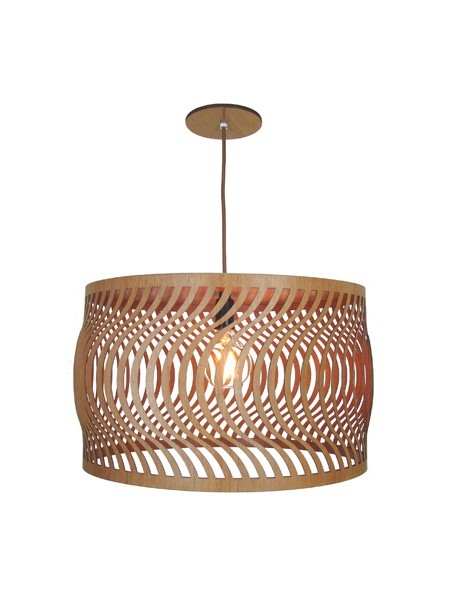 Pendente Classic Lar Ondas 45 Madeira 1L E27 Ø440x275mm 1071
