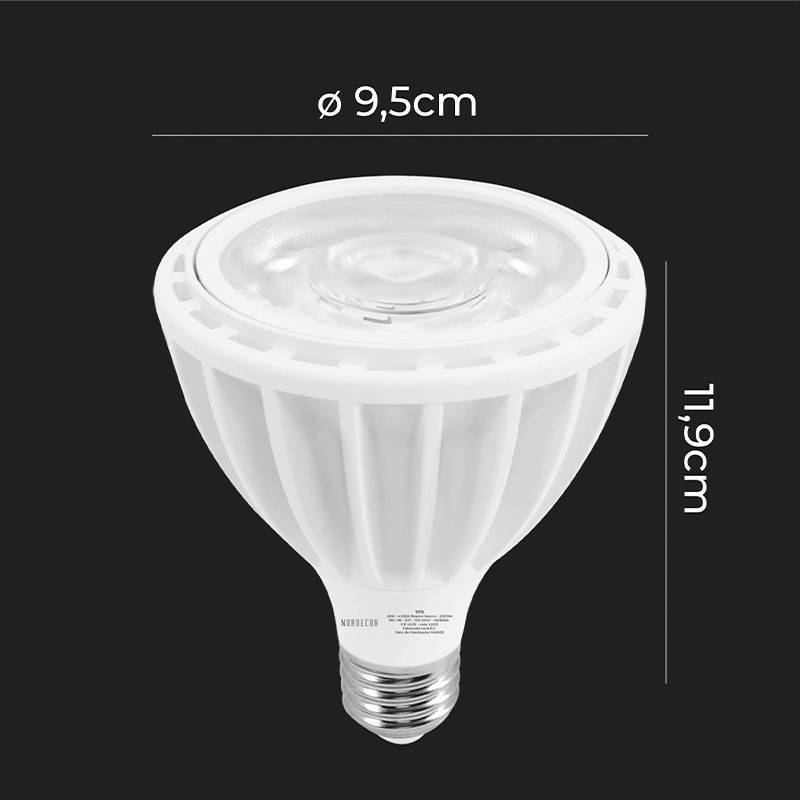 Lâmpada Nordecor Sof Par30 CDMR 28 watts 4000K 36° IRC95 Bivolt Ø95x119mm 1178