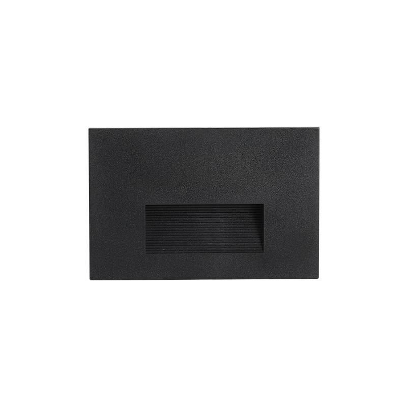 Balizador de Parede Nordecor Embutir Maja Linn Preto 2 watts IP65 3000K Bivolt 115x76x28mm 2977