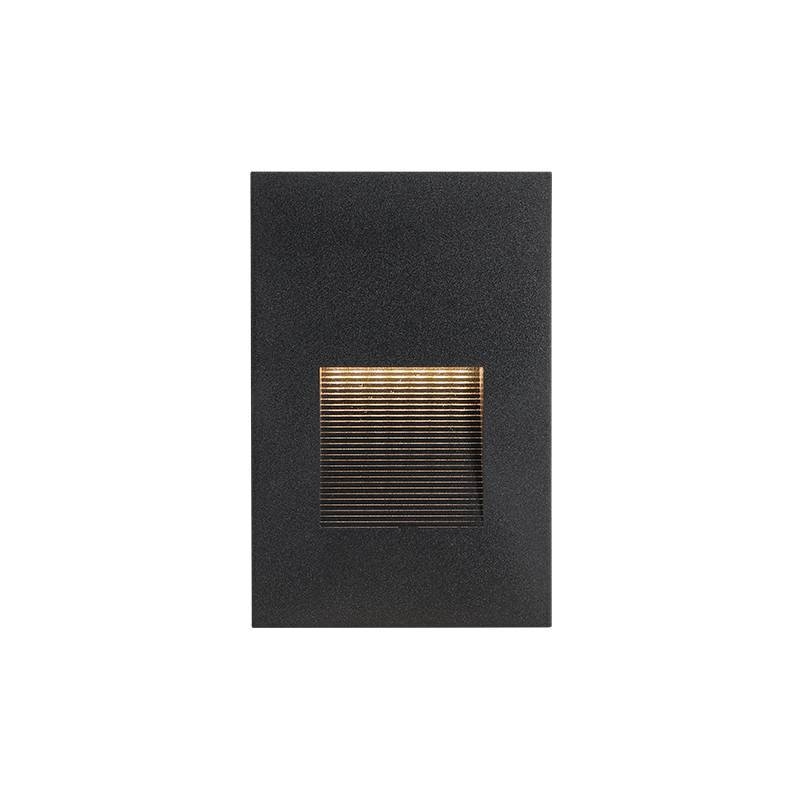 Balizador de Parede Nordecor Embutir Maja Vee Preto 2 watts IP65 3000K Bivolt 115x76x28mm 2975