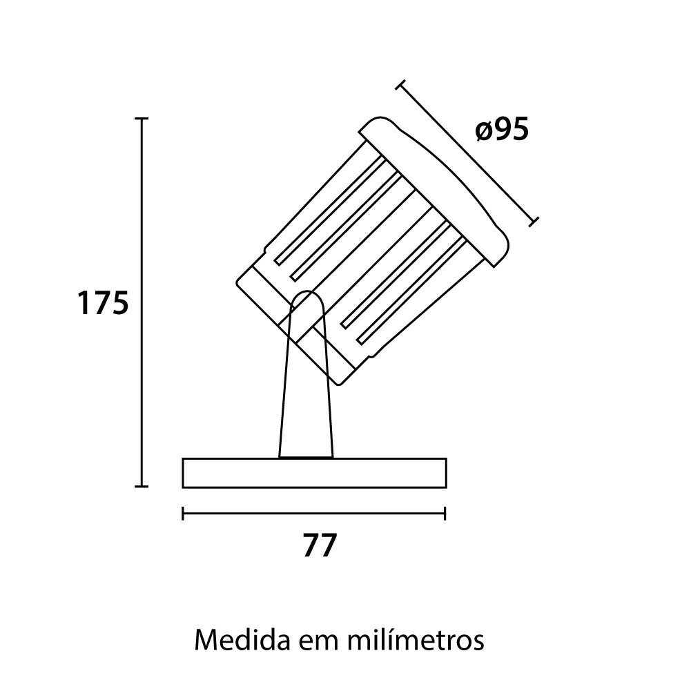 Spot Blumenau Focus 15 watts IP65 Preto 3000K 90x175mm 30016316-28