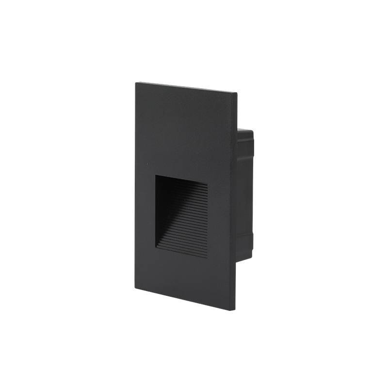 Balizador de Parede Nordecor Embutir Maja Vee Preto 2 watts IP65 3000K Bivolt 115x76x28mm 2975
