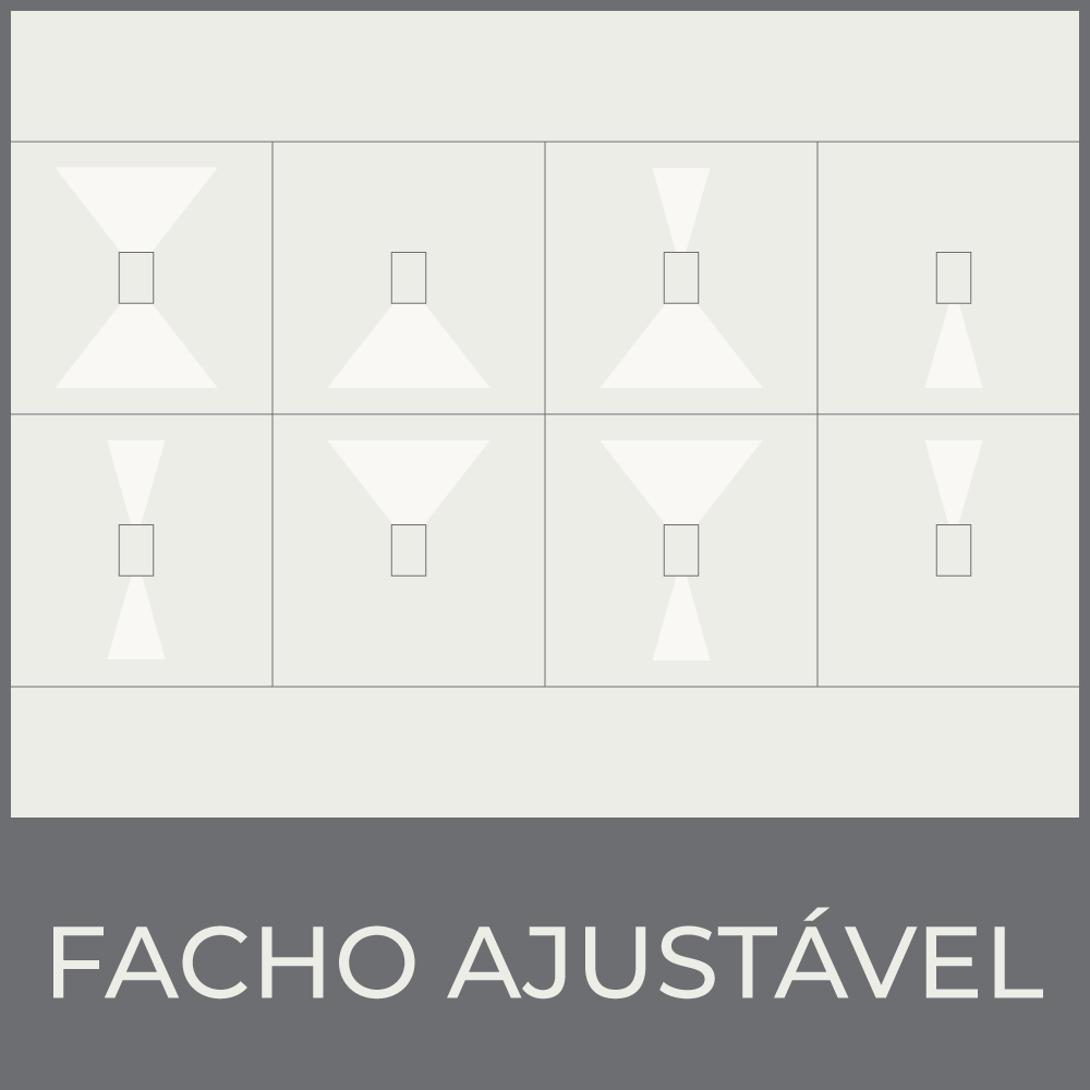 Arandela Germany Flip 2 Aletas Alumínio Facho Duplo 1L G9 IP43 131x90x90mm 18102200