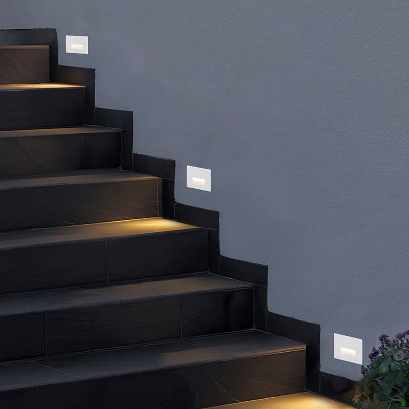 Balizador de Parede Nordecor Embutir Maja Linn Branco 2 watts IP65 3000K Bivolt 115x76x28mm 2976