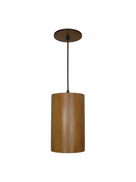Pendente Classic Lar Cilindro S1020 Madeira 1L E27 Ø100x200mm 1238

