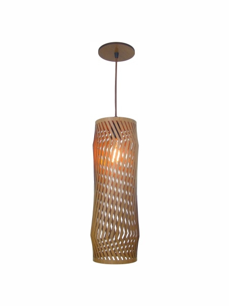 Pendente Classic Lar Balaio Longo 15 Madeira 1L E27 Ø135x440mm 1052
