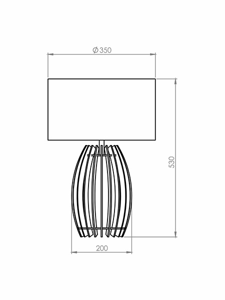 Abajur Classic Lar Tambor Madeira e Tecido 1L E27 Ø350x530mm 1014

