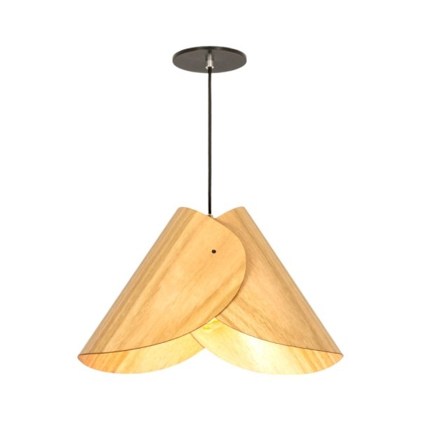 Pendente Classic Lar Lótus Médio Madeira 1L E27 200x470x295mm 1113

