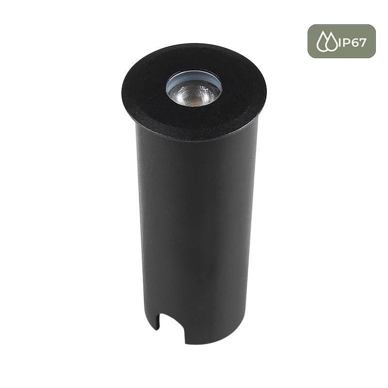 Embutido de Solo Nordecor Pinne Redondo 3 watts 3000K 30° IP67 Alumínio Ø42x92mm 6970