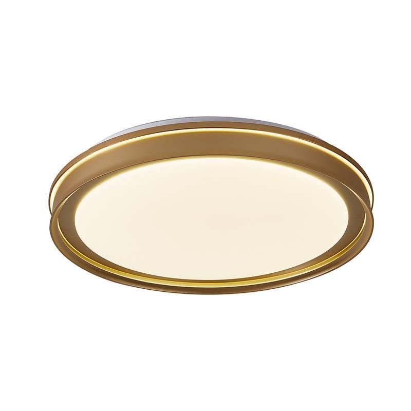 Plafon Nordecor Glyner 33 watts Multitemperatura Dourado Fosco Ø500x70mm 90035