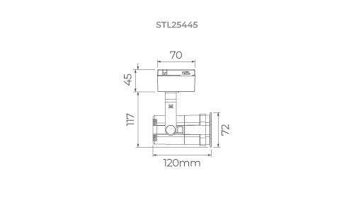 Spot Stella Stage para Linha Trace Preto 1L MR11/MR16 Ø72x120mm STL25445PTO