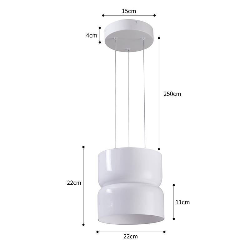 Pendente Nordecor Dommi 20 watts 2700K IRC97 Vidro Branco Ø220x220mm 90004