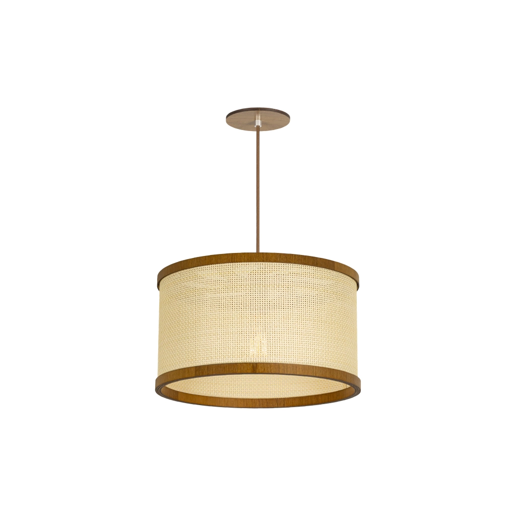 Pendente Classic Lar Palha Leve PL3520 Madeira 1L E27 Ø350x200mm 1126

